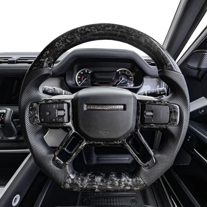 Steering Wheel Perforated Leather & Forged Carbon Fibre For Land Rover Defender L663 2020+
