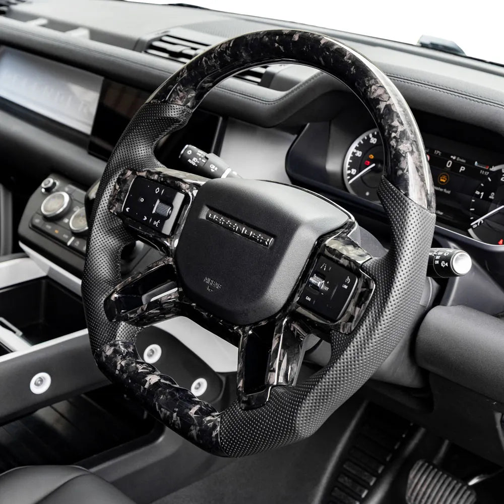 Steering Wheel Perforated Leather & Forged Carbon Fibre For Land Rover Defender L663 2020+