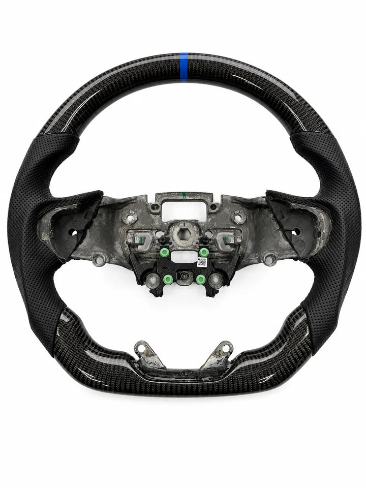 Steering Wheel Perforated Leather & Real Carbon Fibre For Ford Transit Custom 2024+