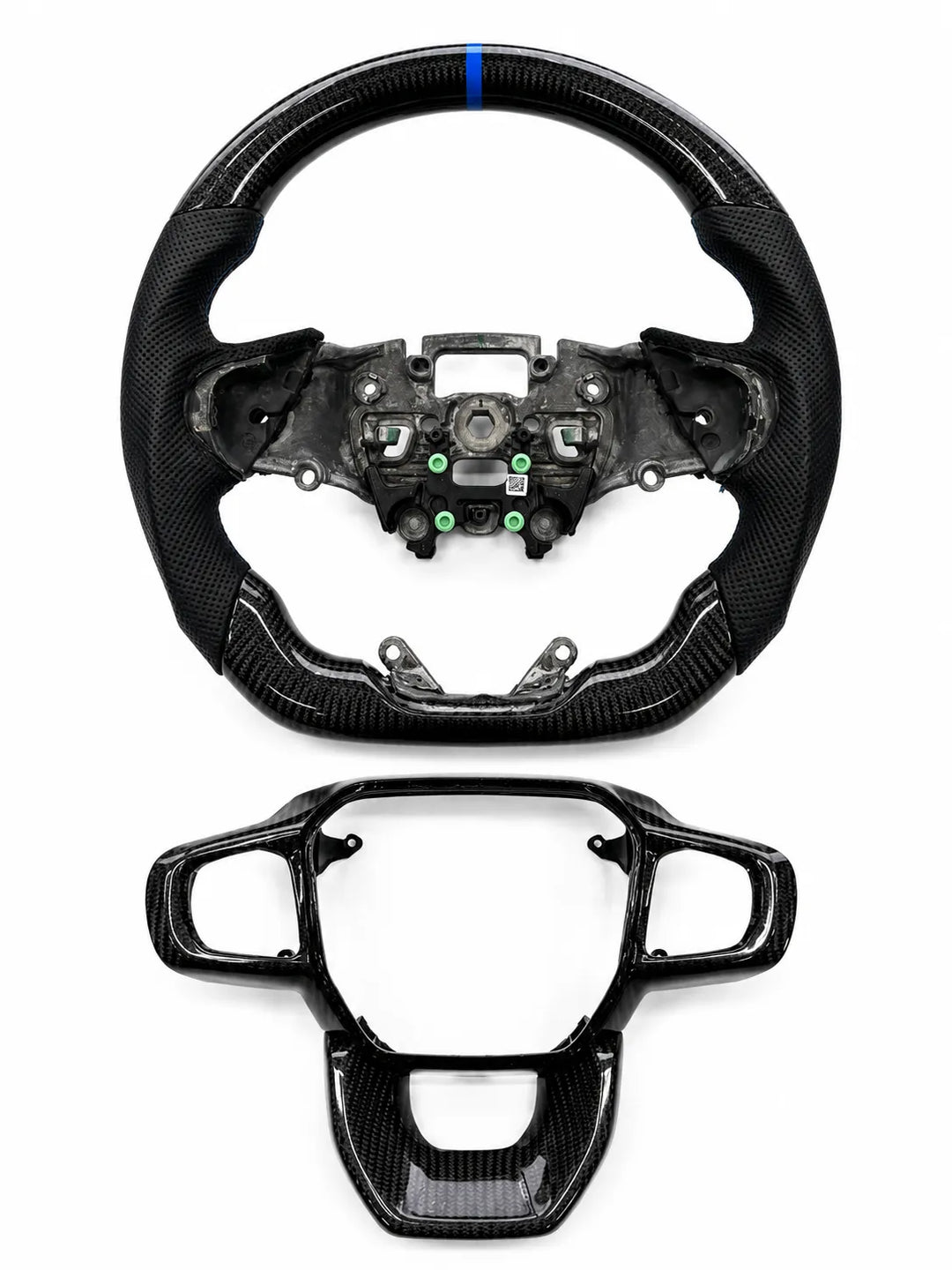 Steering Wheel Perforated Leather & Real Carbon Fibre For Ford Transit Custom 2024+