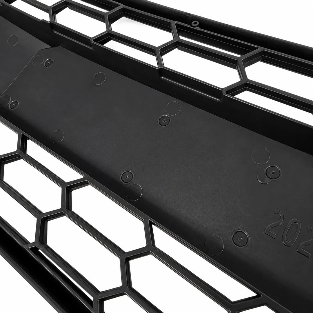 reverse shot of Black honeycomb grille on a white background