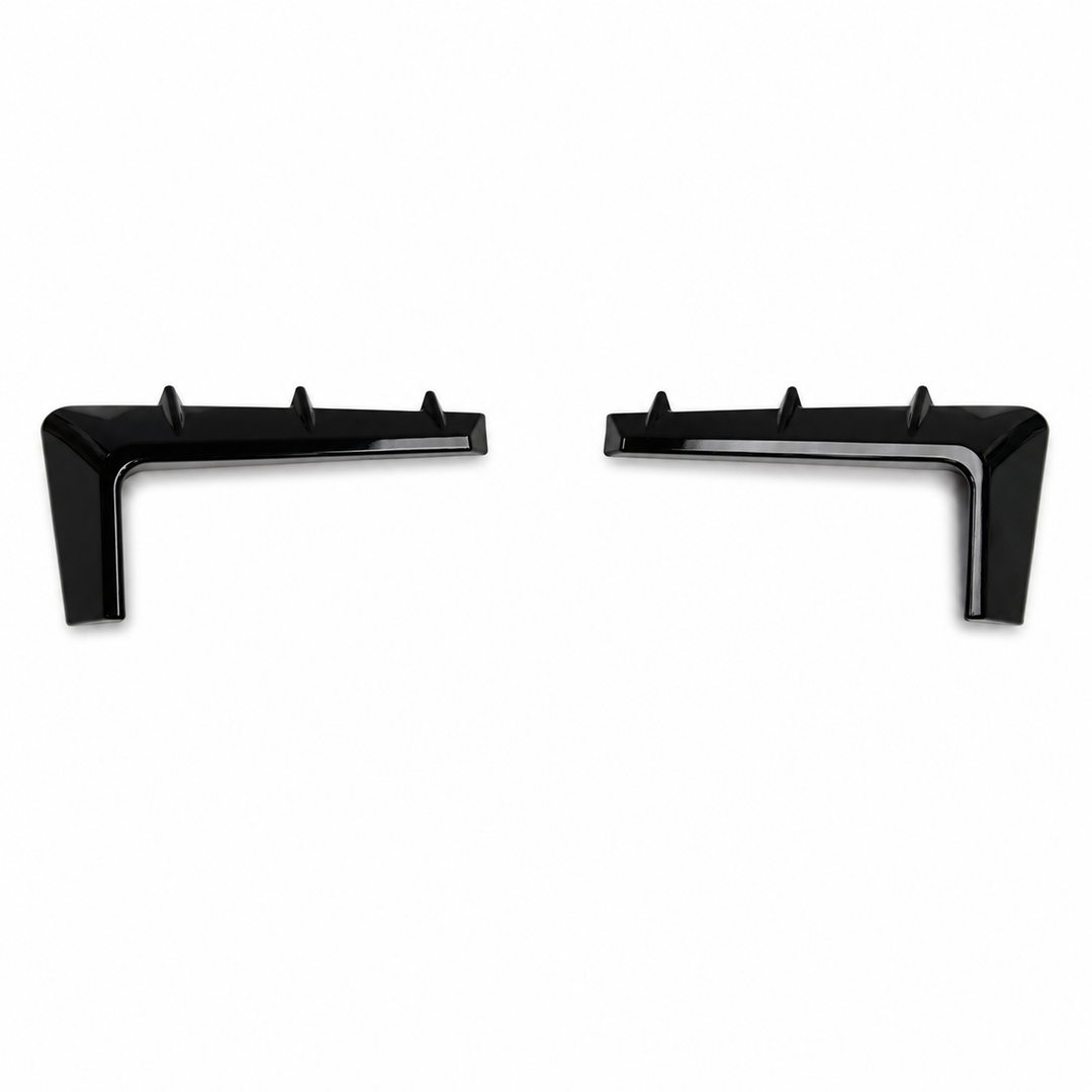 Two Black Car Head Light Grilles Eyebrows on a white background