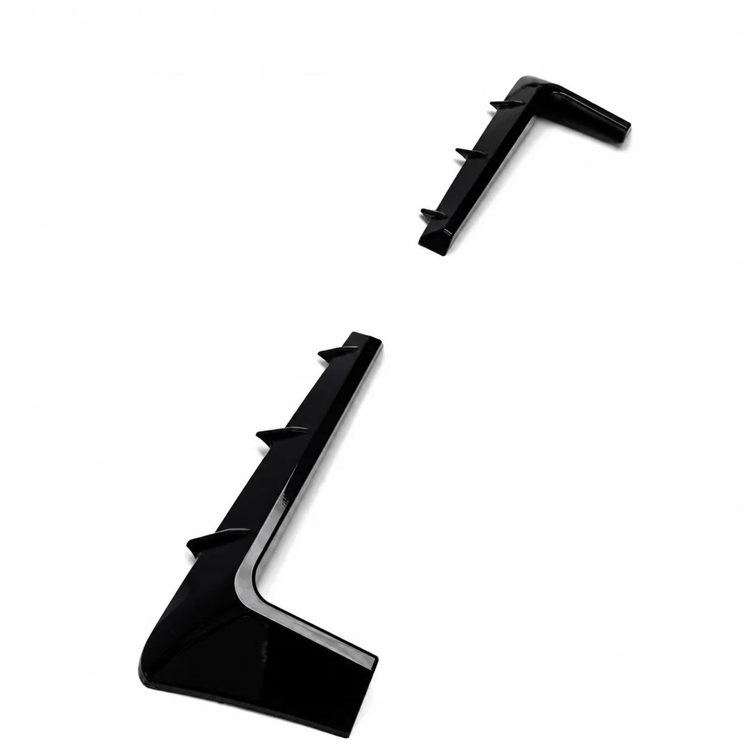 Two Black Car Head Light Grilles Eyebrows on a white background