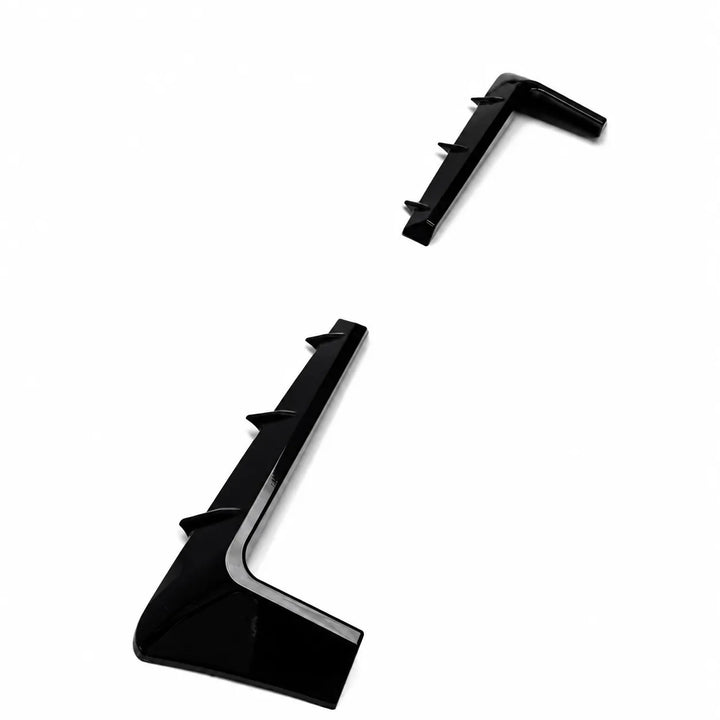 Two Black Car Head Light Grilles Eyebrows on a white background