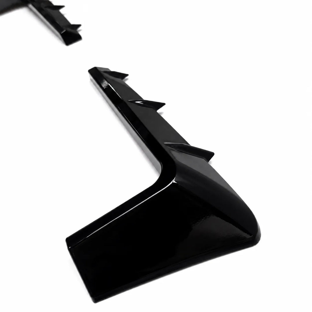 Two Black Car Head Light Grilles Eyebrows on a white background