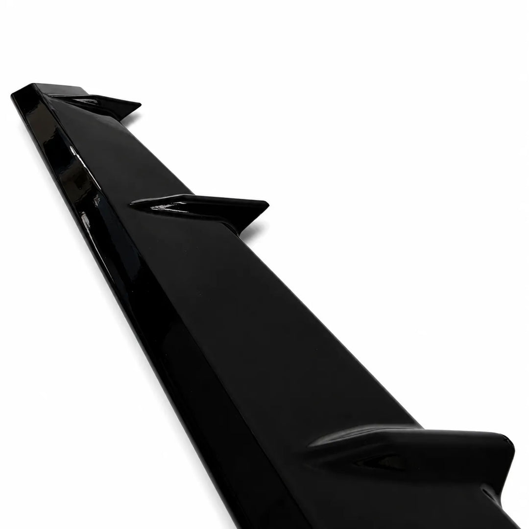 One Black Car Head Light Grilles Eyebrows Close Up on a white background