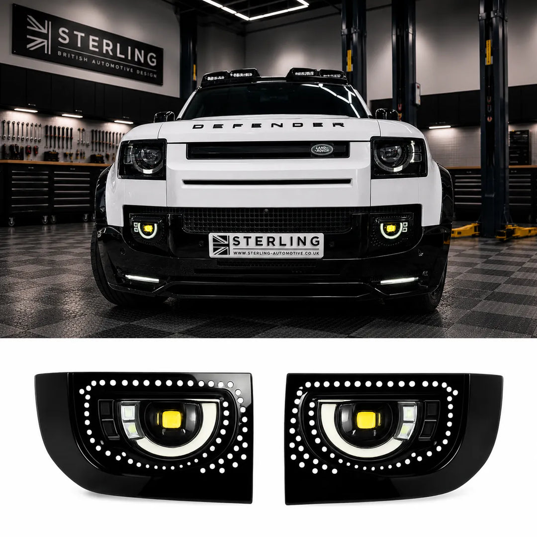 LED 'Golden Eye' Fog Light For Land Rover Defender L663 2020+ - Gloss Black