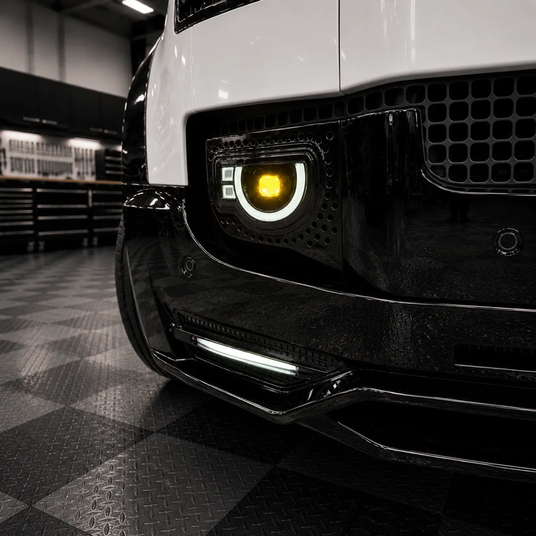 LED 'Golden Eye' Fog Light For Land Rover Defender L663 2020+ - Gloss Black