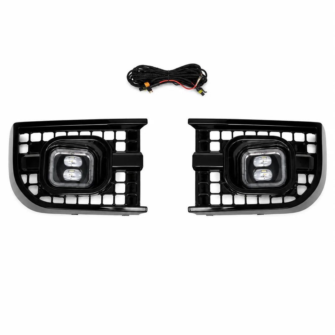 Front Fog Light Square Style For Land Rover Defender L663 2020+ - Gloss Black