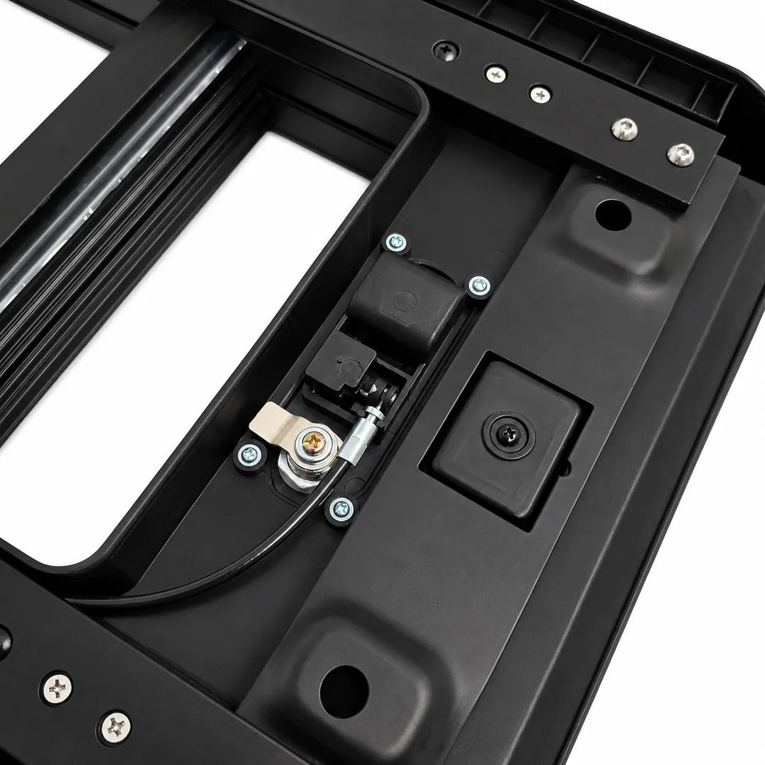 A close up reverse image of the side ladder with a locking mechanism , laid out on a clean white background.