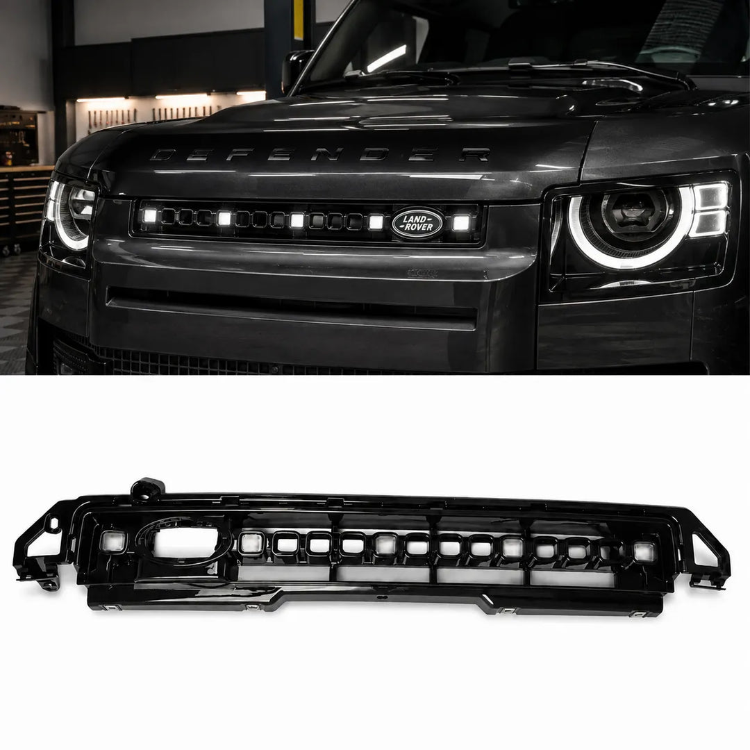 Front LED Grille For Land Rover Defender L663 2020+ - Gloss Black