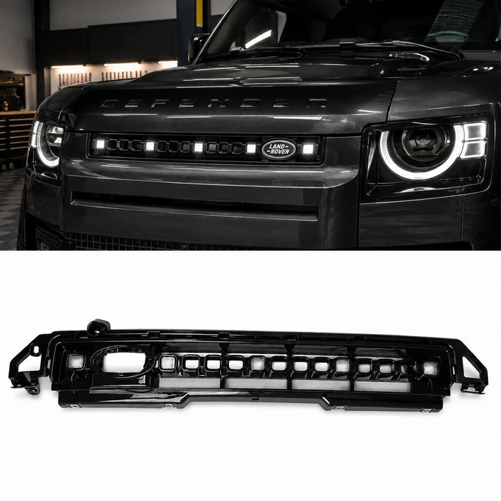 Front LED Grille For Land Rover Defender L663 2020+ - Gloss Black