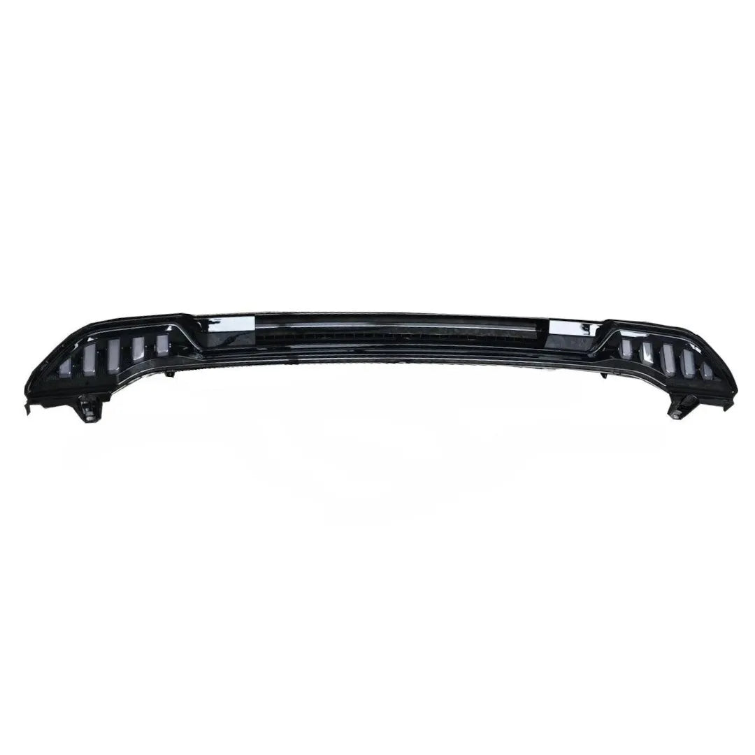 Black SUV Spoiler with 5 LED rear brake light integration light up wing finished in gloss black presented on a white background