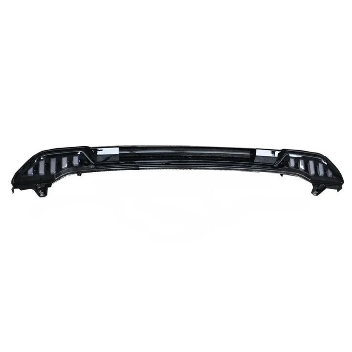 Black SUV Spoiler with 5 LED rear brake light integration light up wing finished in gloss black presented on a white background