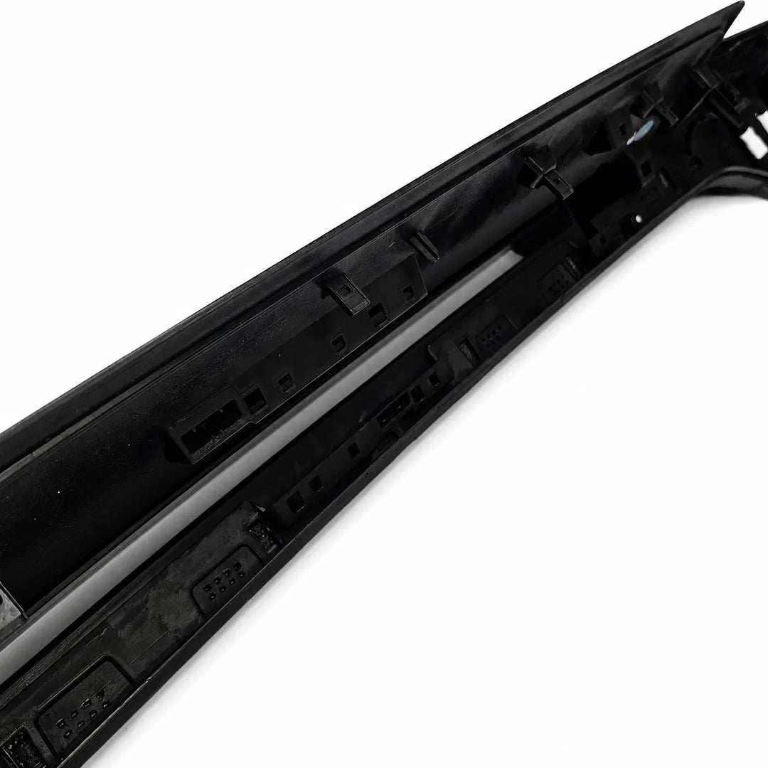 A black plastic abs rear spoiler automotive trim piece, shown diagonally on a plain white background.