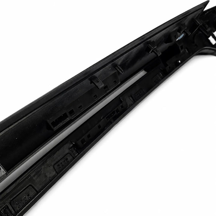 A black plastic abs rear spoiler automotive trim piece, shown diagonally on a plain white background.