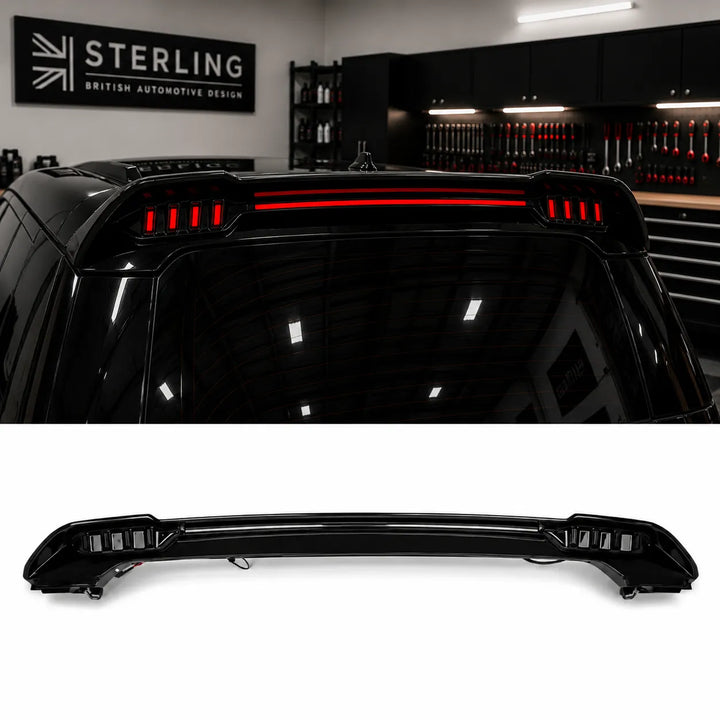 Rear Roof LED Spoiler (V2) For Land Rover Defender L663 2020+ - Gloss Black