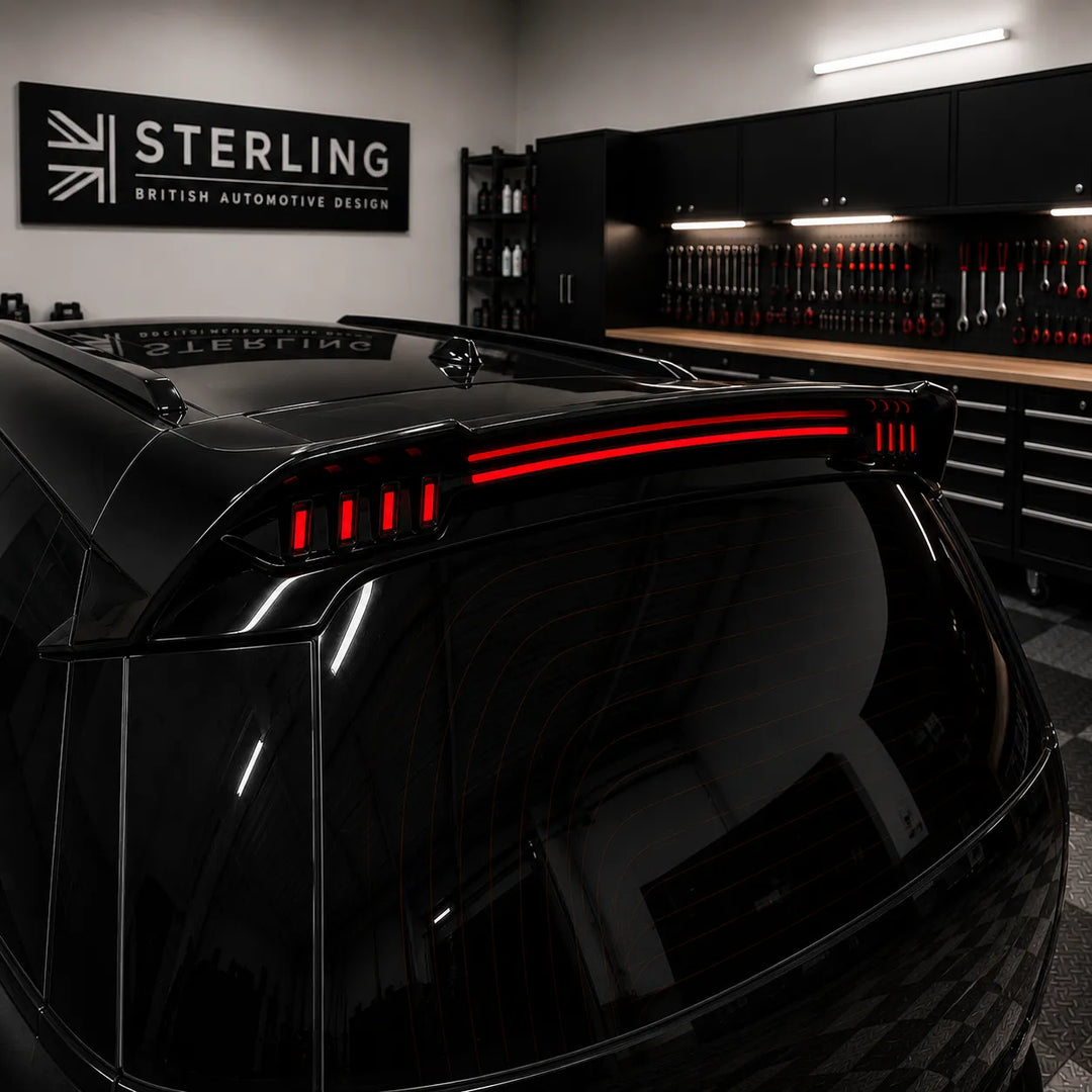 Rear Roof LED Spoiler (V2) For Land Rover Defender L663 2020+ - Gloss Black