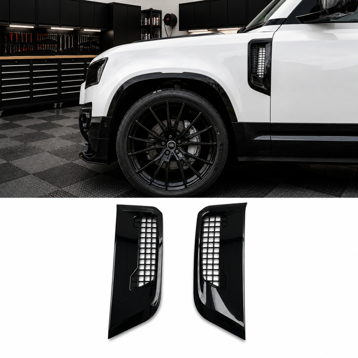 Side Vents Smooth Style For Land Rover Defender L663 2020+ - Gloss Black