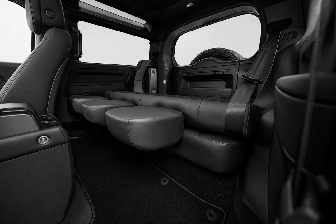 Folded Down Rear eat Conversion Seats all 3 connected folded down flat for extra storage