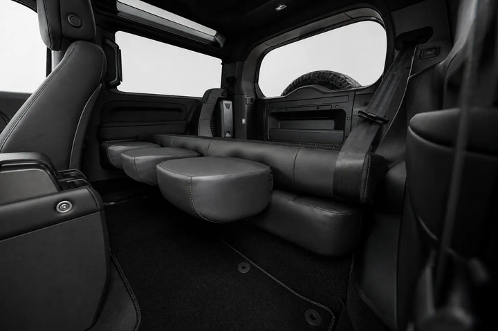 Folded Down Rear eat Conversion Seats all 3 connected folded down flat for extra storage