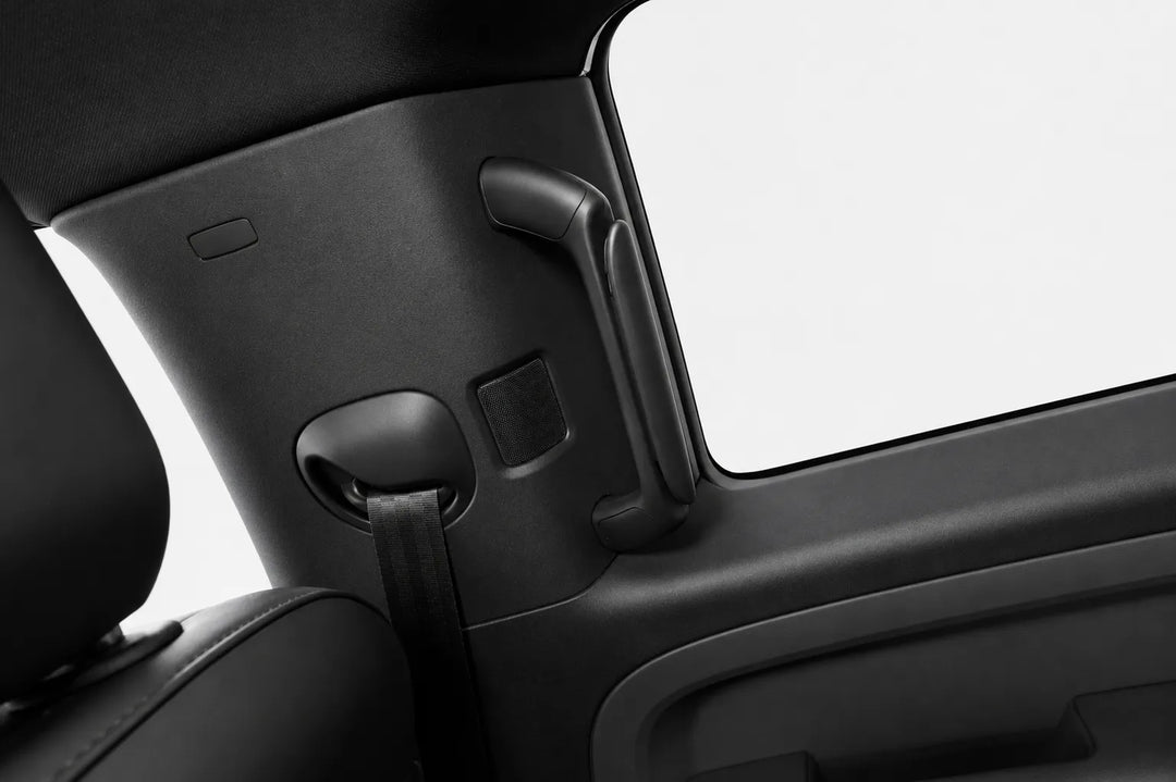 Photographed in a white studio with added interior grab handle after the conversion takes place