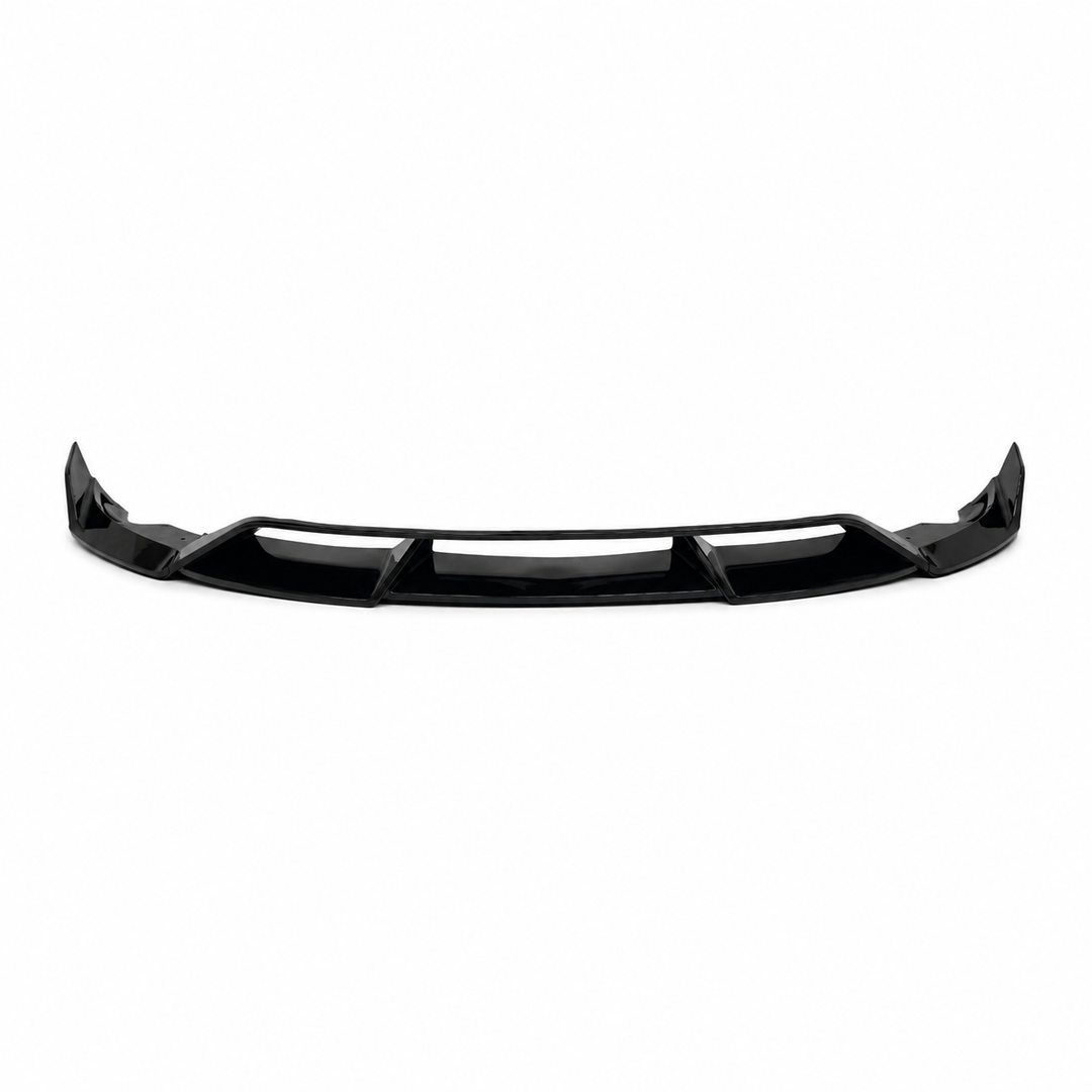 Front Lower Splitter bumper extension lip gloss black 3 piece plastic glossy finish for a tesla model 3 facelift