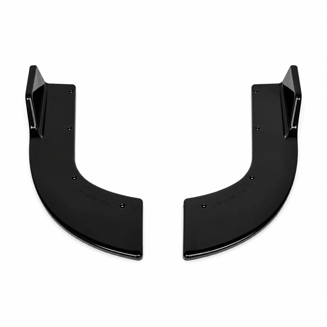 A pair of black curved ABS mounting brackets or guards, shown as a set on a plain white background.