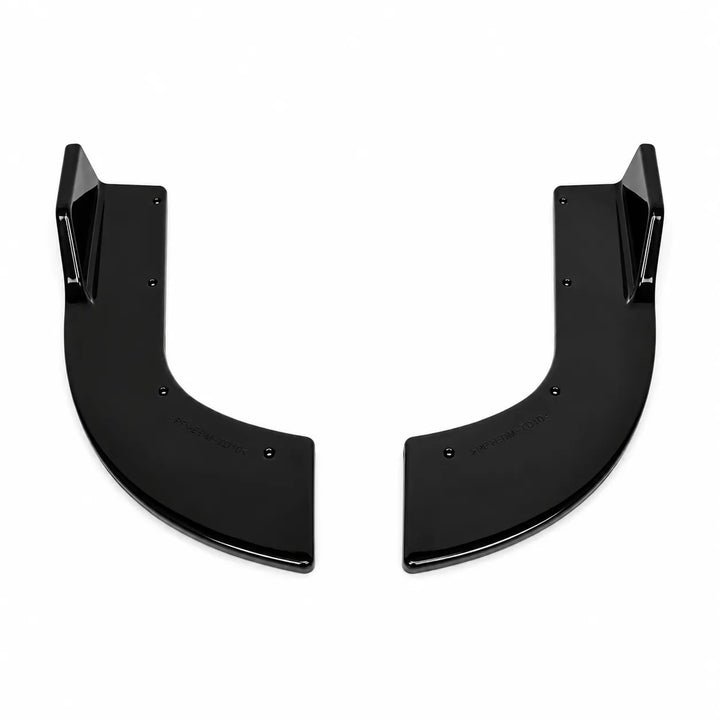 A pair of black curved ABS mounting brackets or guards, shown as a set on a plain white background.