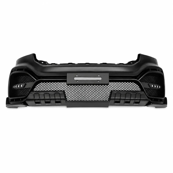 A black aftermarket AMG Look car front bumper grille insert with a honeycomb mesh center and integrated side air intakes, shown against a plain white background.