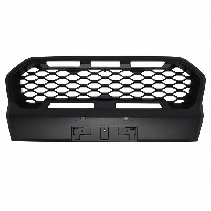 A black heavy-duty front grille with a honeycomb pattern and integrated mounting brackets, shown against a plain white background.