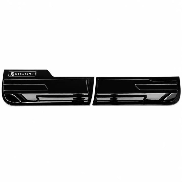 A 1 pair of pickup Ranger truck side cladding showing a black decorative side panel trim piece with a 'STELLING' badge, alongside a running board.
