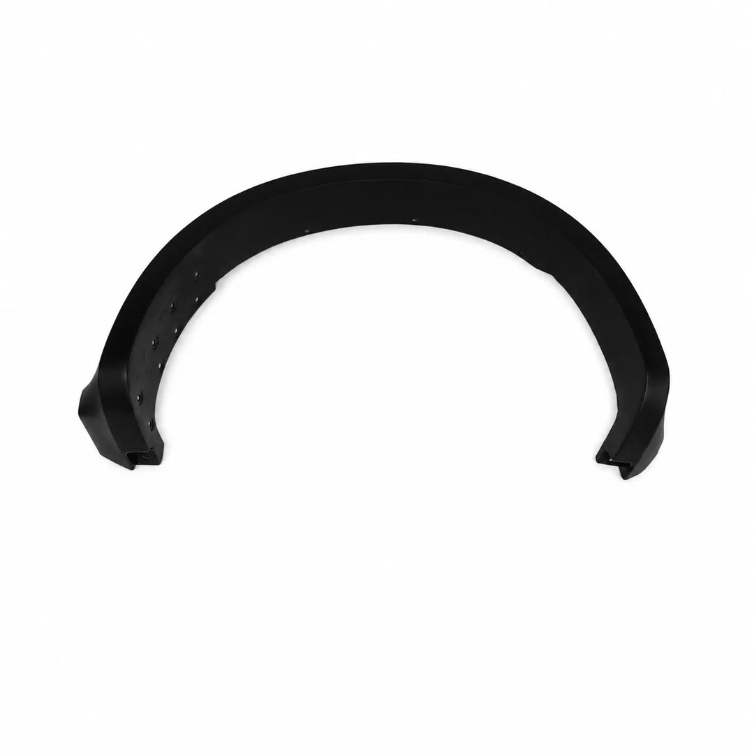 a single, wide arch fender flare black one corner shot on a white background