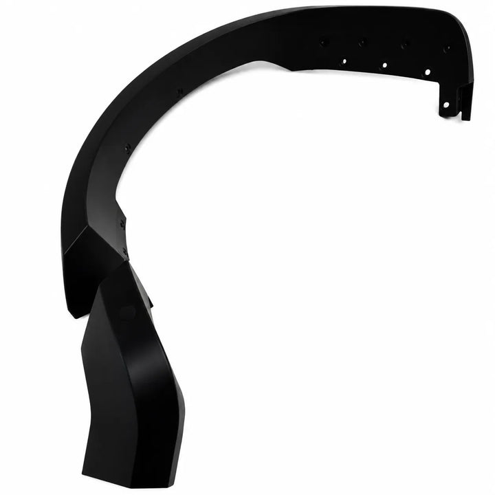 a single, wide arch fender flare black one corner shot on a white background