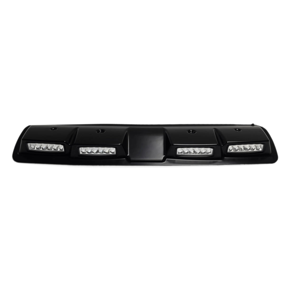 black 4 led light pod, compatible with ford ranger t9, lights secured with 4x screws displayed on a White background 