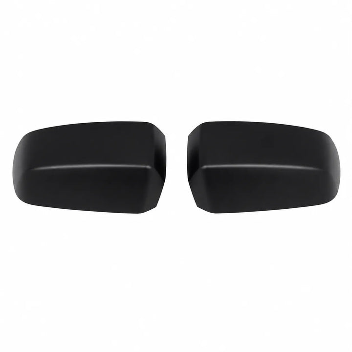 A pair of black plastic mirror cap covers for a ford vehicle truck mirror, shown against a plain white background.