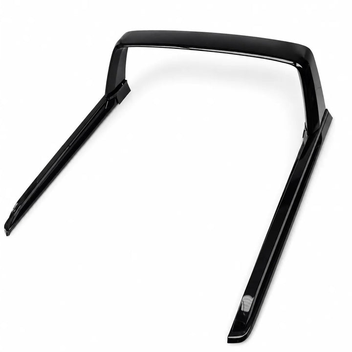 A glossy black roll bar plastic replacement part, Metal Bed frame Bars component, shown on a clean white background.