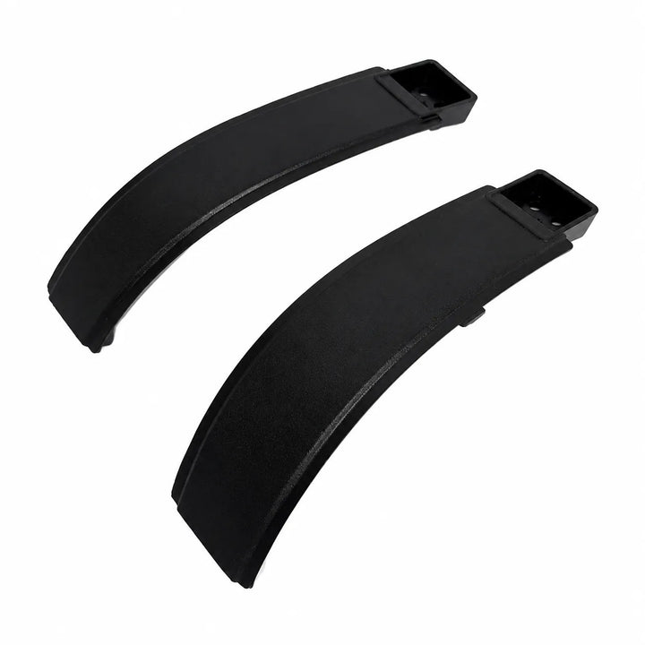 Two black curved plastic replacement parts with rectangular mounting sockets, shown on a plain white background.