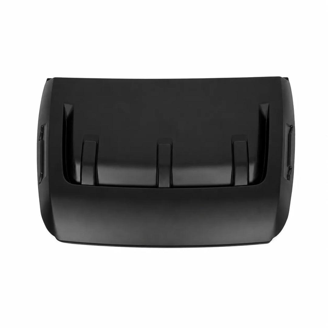 A black plastic bonnet mounting ventor accessory cover with three vertical slots on a plain white background.