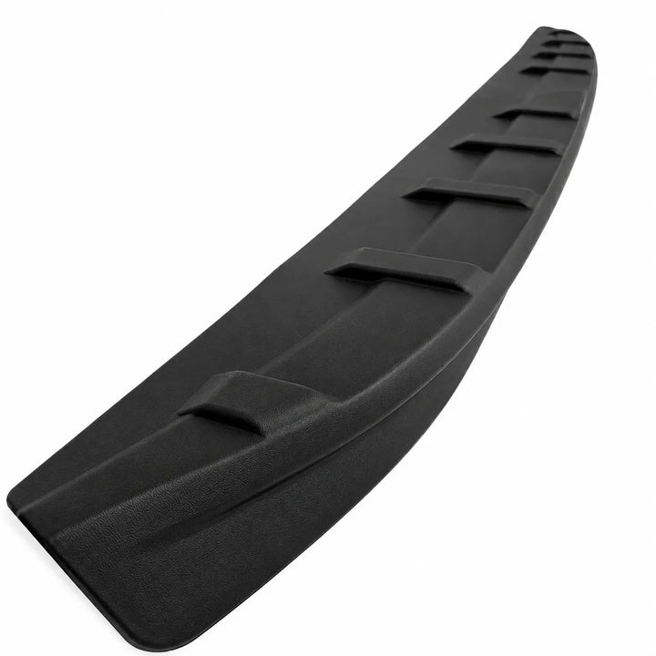 Textured Black Tailgate Spoiler with Sterling Design Badging, Exclusive Sterling Style Spoiler, Rear Tailgate Lip Finished in Textured Plastic ABS on a white background with a length shot