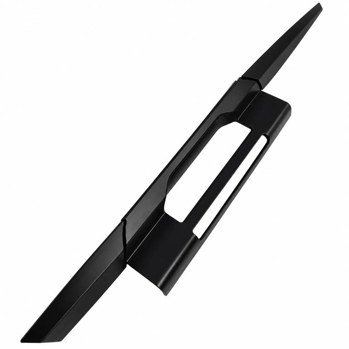 A black ABS Plastic mounting bracket or clip with a hollow center cutout, shown diagonally on a plain white background.